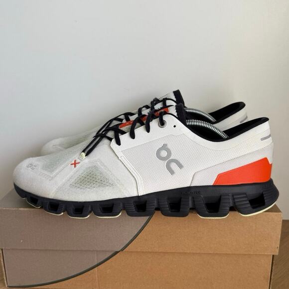 On Cloud X 3 Ivory Flame/White Men Running Sneakers- SZ 12 main image 11